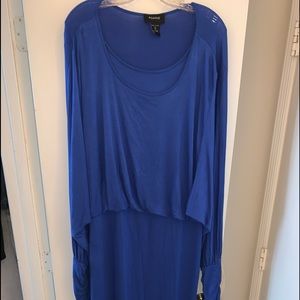 Comfortable Stretchy Royal Blue long length dress